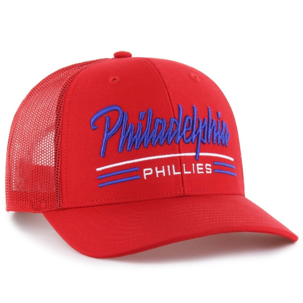 Philadelphia Phillies ‘47 Red Mesh Garner Trucker Hat